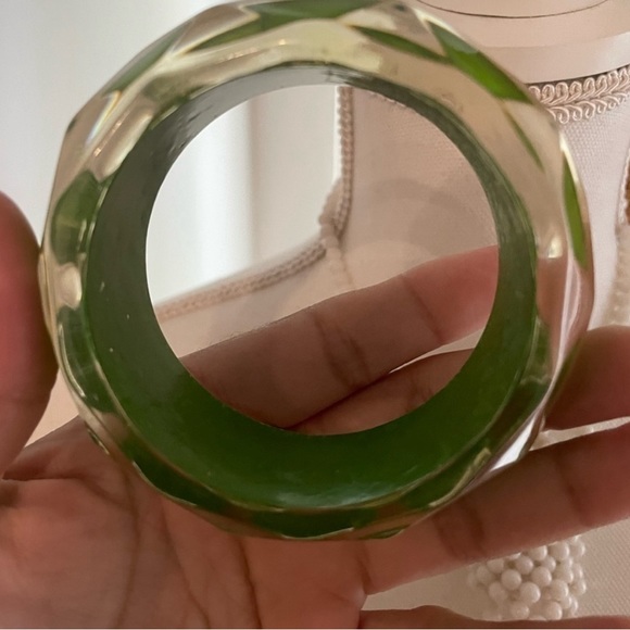 Vintage Green Bracelet Bangle Boho - Picture 2 of 6